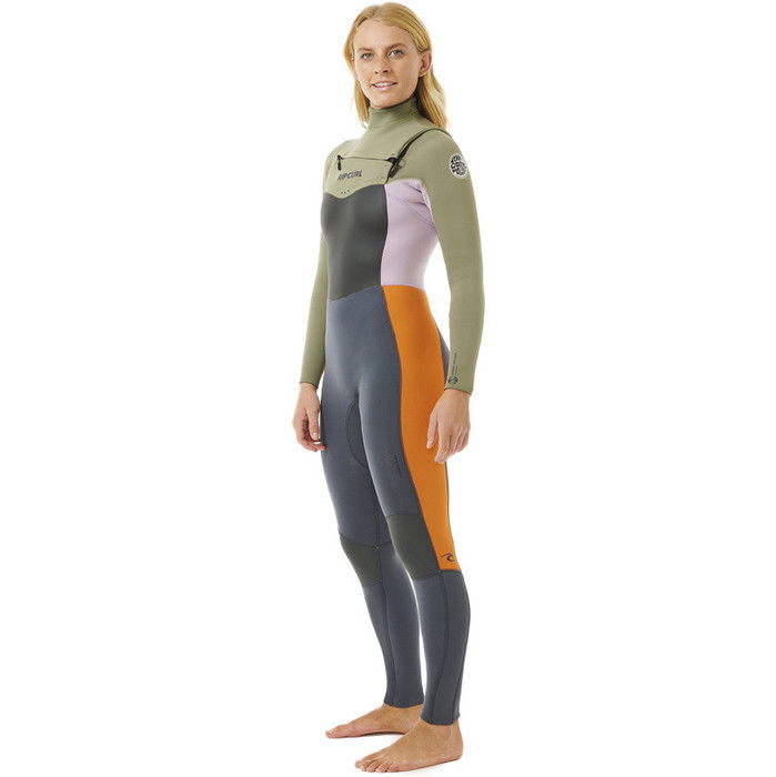 2023 Rip Curl Mujer Dawn Patrol 4/3mm Chest Zip Neopreno 14TWFS - Charcoal